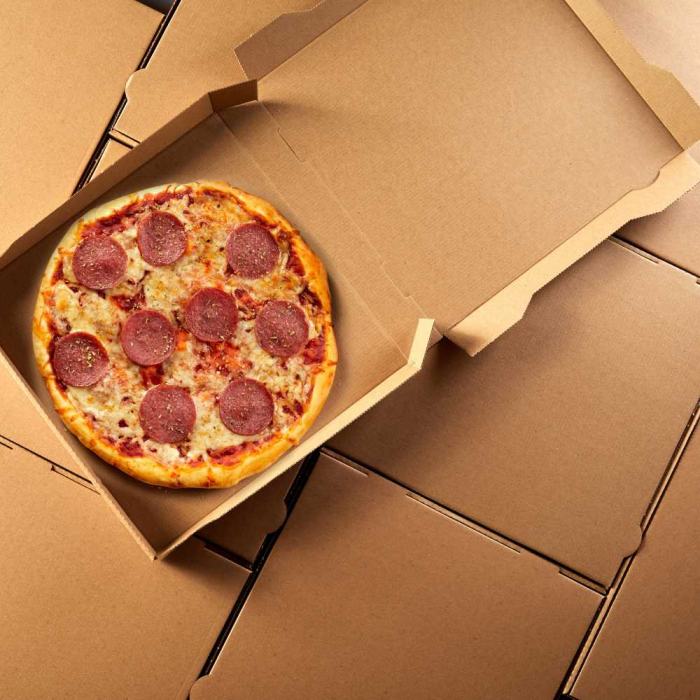 Pizzakarton FSC® braun ohne Aufdruck 33,0 x 33,0 x 4,0cm (1 Palette)